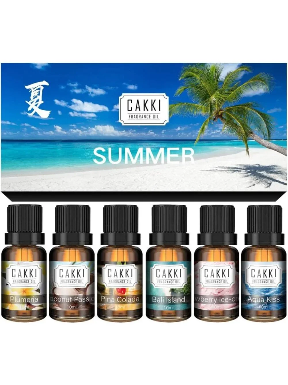Summer Essential Oil Set - 6x10ml Aromatherapy Blends for Home Diffusers
